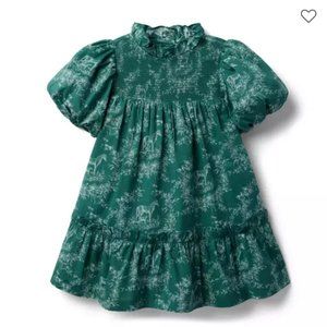 JANIE & JACK THE OLIVIA FLORAL EQUESTRIAN SMOCKED DRESS